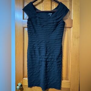 Adrianna Papell Black Textured Dress Size 12